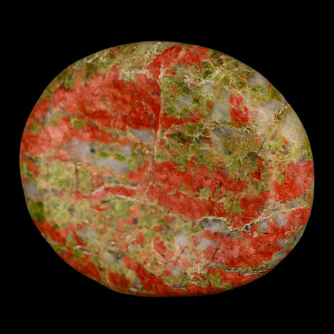 2" Unakite Green Epidote Orthoclase Polished Worry Palm Stone Mineral Specimen - Fossil Age Minerals