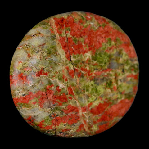 2" Unakite Green Epidote Orthoclase Polished Worry Palm Stone Mineral Specimen - Fossil Age Minerals