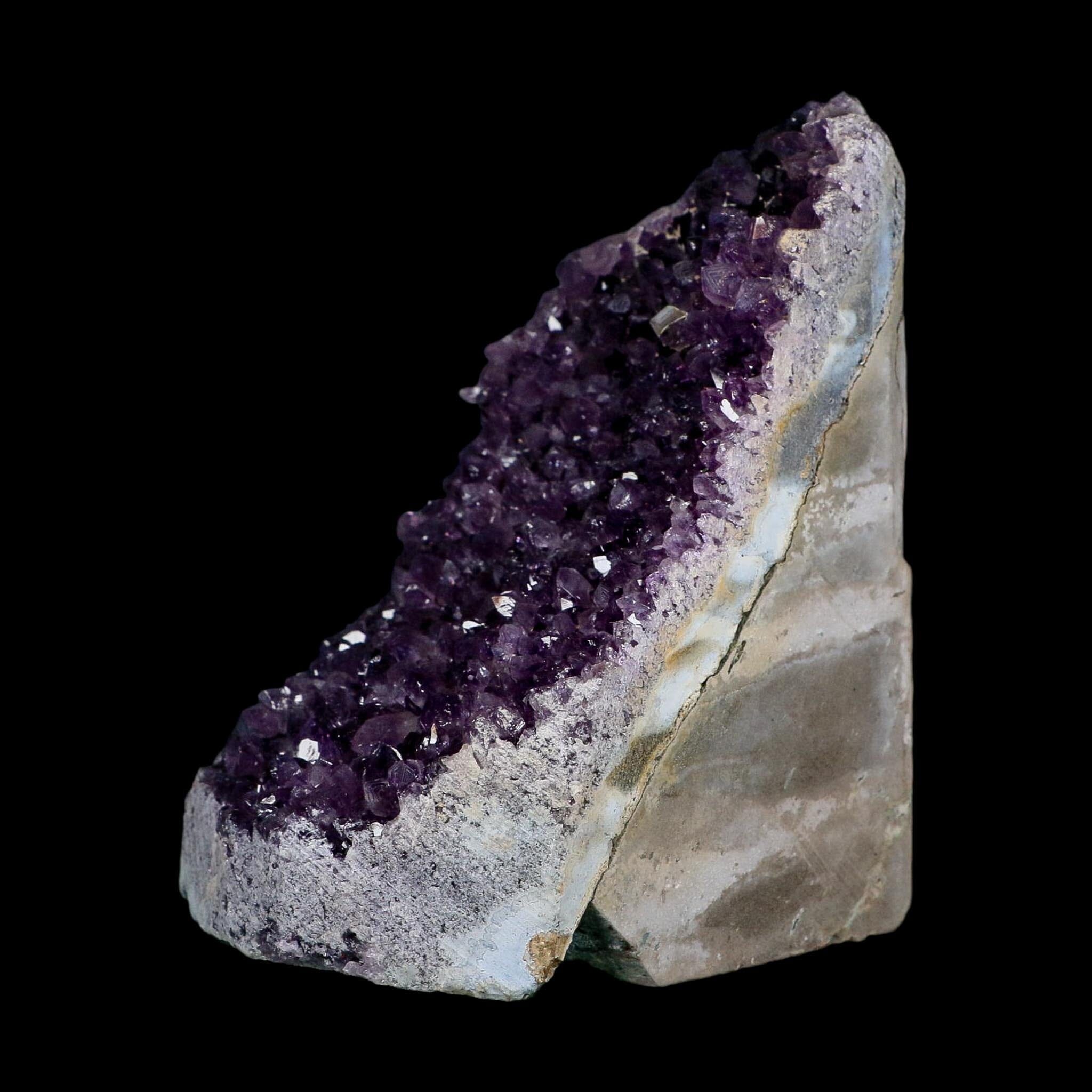 5.2" Rough Purple Amethyst Crystal Cluster Mineral Specimen Brazil Self Standing