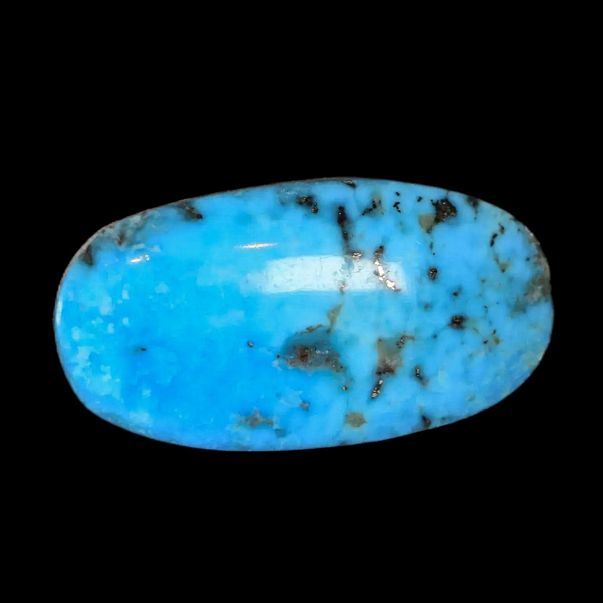 1.4" Natural Polished Teal Turquoise Gemstone Mineral Specimen Cab - Fossil Age Minerals