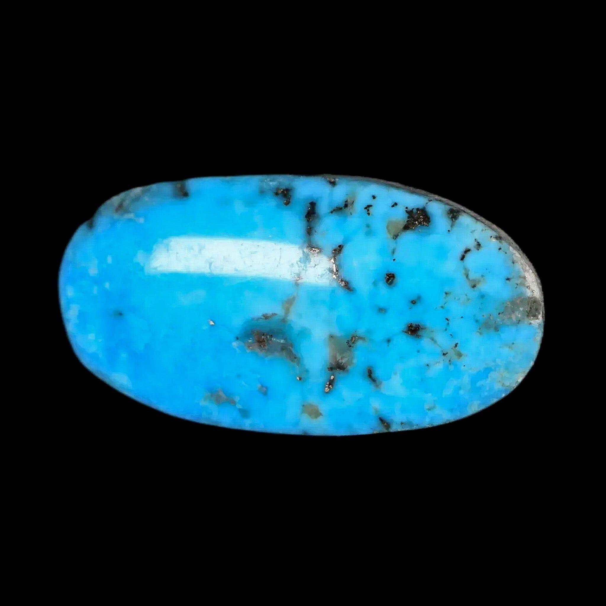 1.4" Natural Polished Teal Turquoise Gemstone Mineral Specimen Cab - Fossil Age Minerals