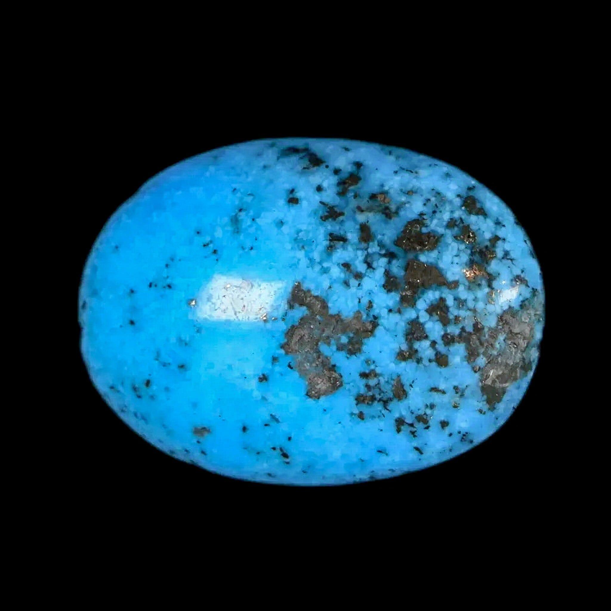 1.1" Natural Polished Teal Turquoise Gemstone Mineral Specimen Cab - Fossil Age Minerals