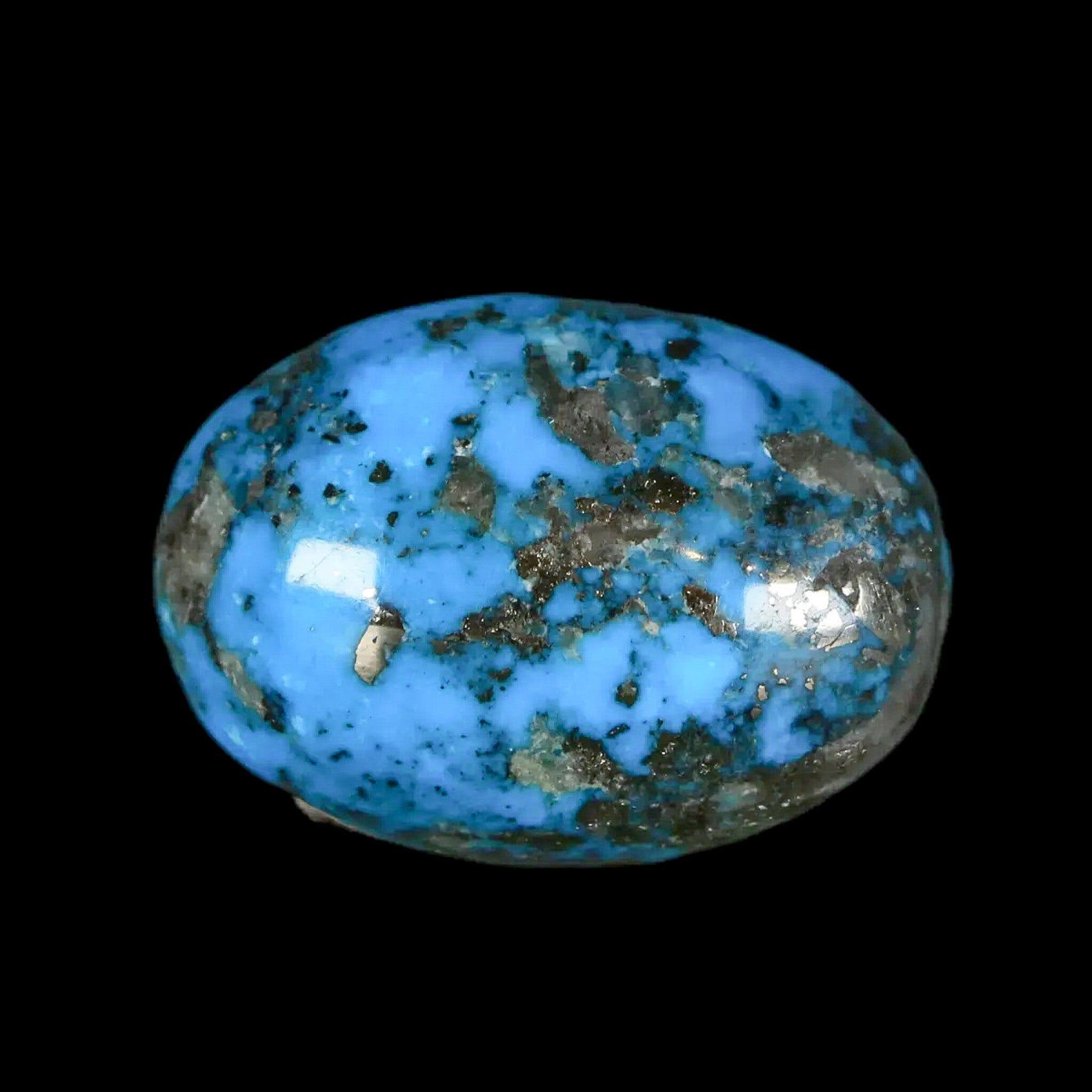 1.2" Natural Polished Teal Turquoise Gemstone Mineral Specimen Cab - Fossil Age Minerals