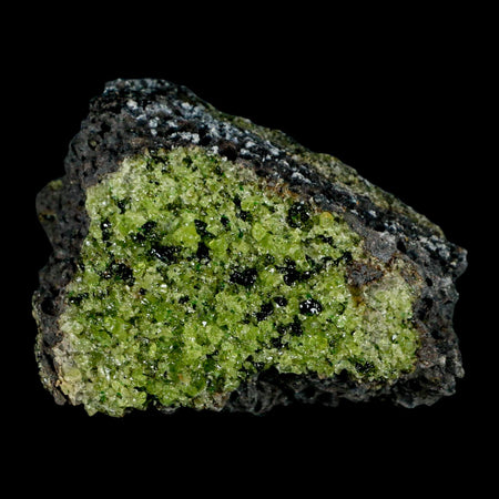 3.8" Natural Emerald Peridot Crystal Minerals On Volcanic Rock Gila, Arizona