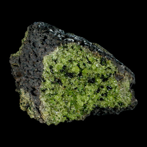 3.8" Natural Emerald Peridot Crystal Minerals On Volcanic Rock Gila, Arizona - Fossil Age Minerals