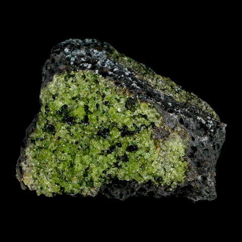 3.8" Natural Emerald Peridot Crystal Minerals On Volcanic Rock Gila, Arizona - Fossil Age Minerals