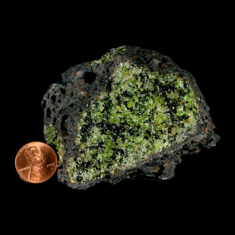 3.3" Natural Emerald Peridot And Chromium Crystals Minerals On Volcanic Rock Gila, AZ - Fossil Age Minerals