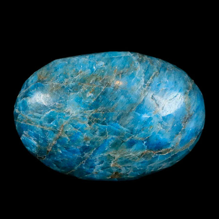 2.3" Natural Polished Blue Apatite Palm Stone Crystal Mineral Specimen Madagascar