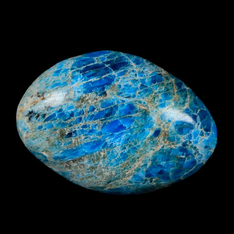 2.1" Natural Polished Blue Apatite Palm Stone Crystal Mineral Specimen Madagascar - Fossil Age Minerals