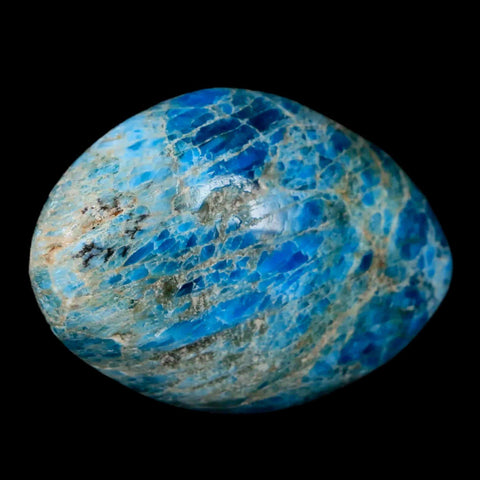 2.1" Natural Polished Blue Apatite Palm Stone Crystal Mineral Specimen Madagascar - Fossil Age Minerals