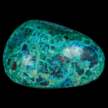 2.1" Chrysocolla Palm Stone Polished Free Form Blue Green And Teal Color Location Peru