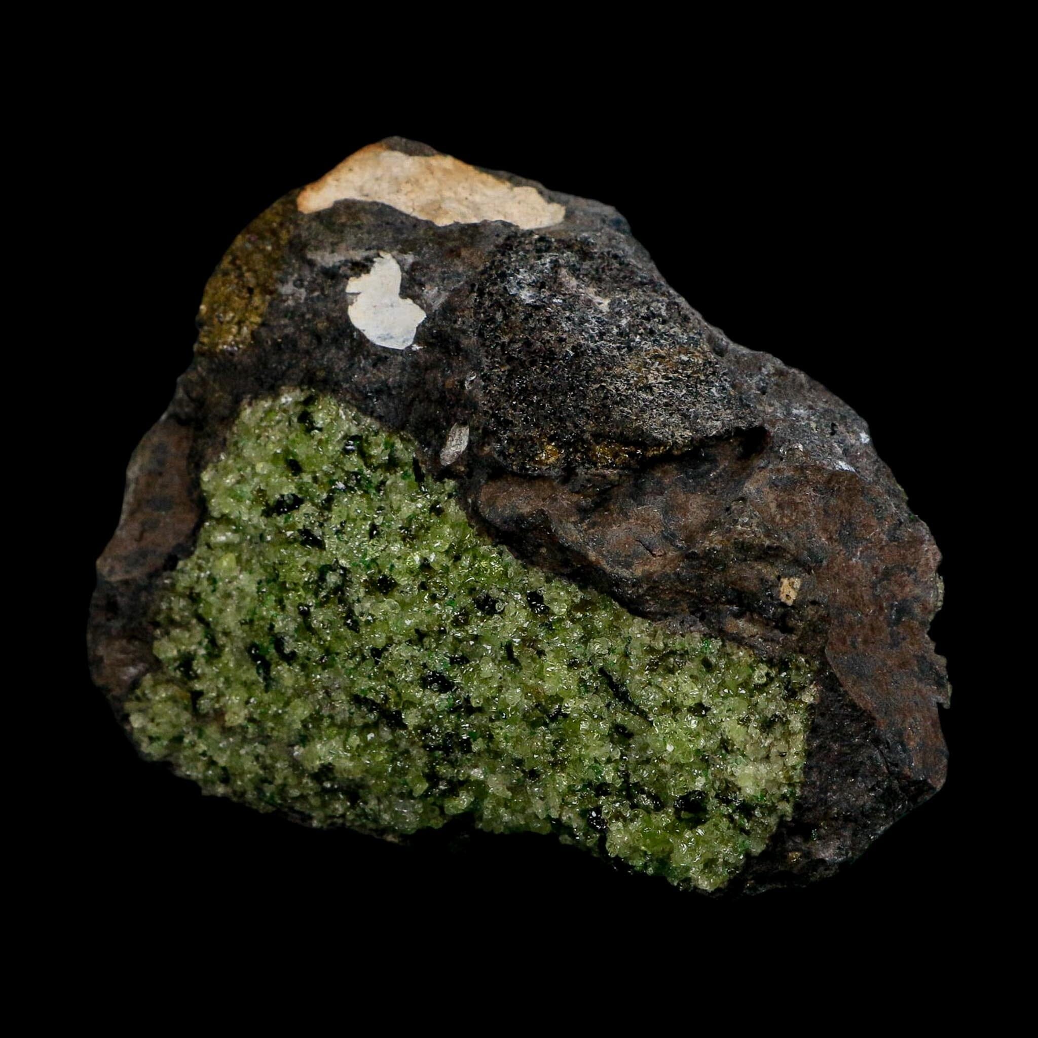 4.1" Natural Emerald Peridot And Chromium Crystals Minerals On Volcanic Rock Gila, AZ