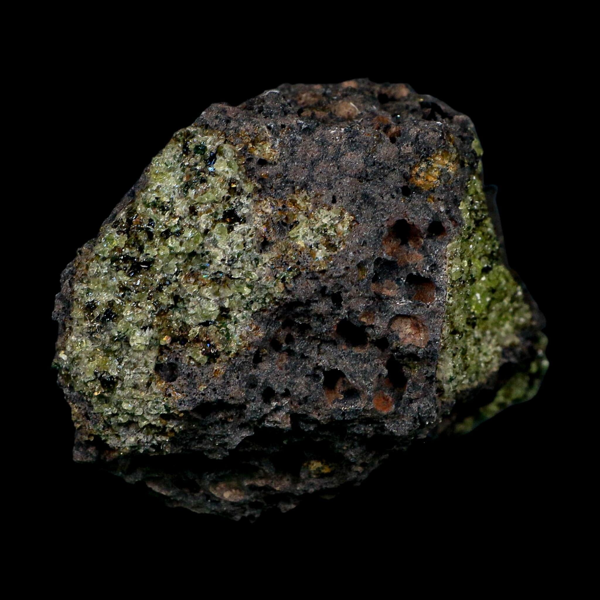 3.8" Natural Emerald Peridot And Chromium Crystals Minerals On Volcanic Rock Gila, AZ