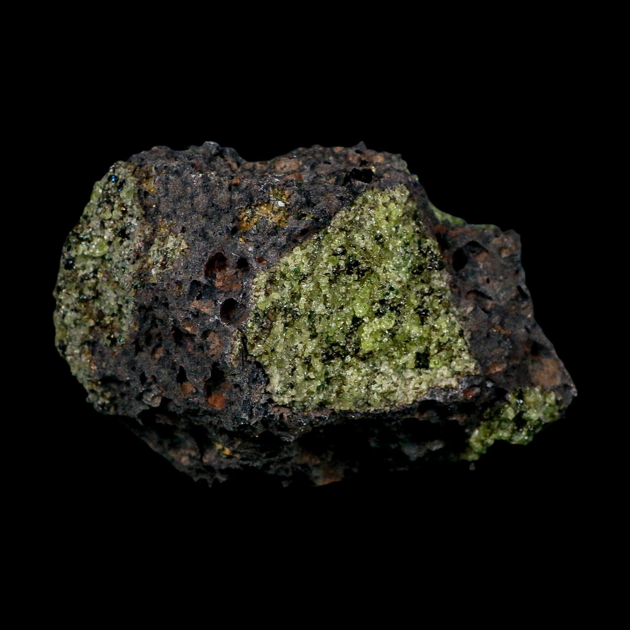 3.8" Natural Emerald Peridot And Chromium Crystals Minerals On Volcanic Rock Gila, AZ
