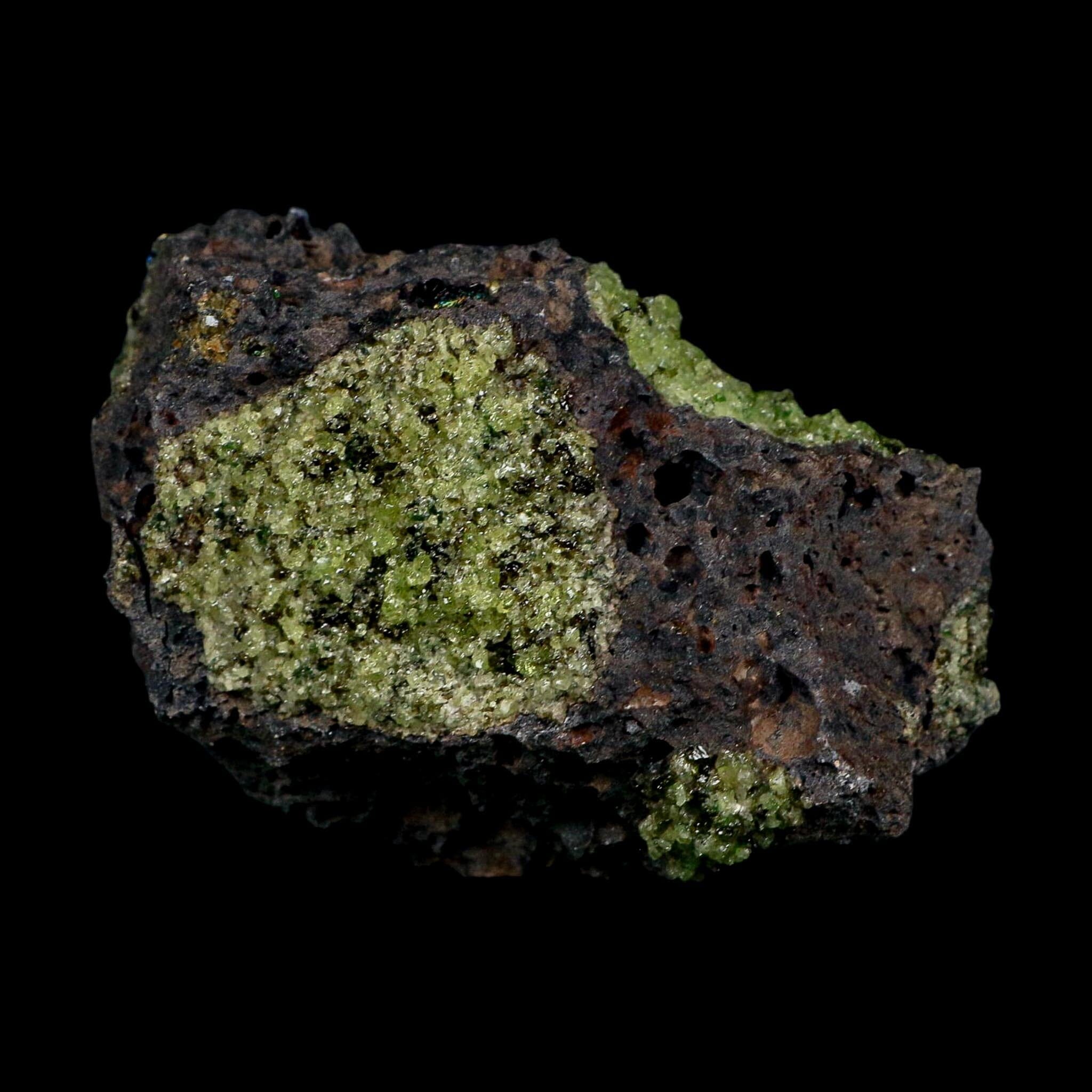 3.8" Natural Emerald Peridot And Chromium Crystals Minerals On Volcanic Rock Gila, AZ
