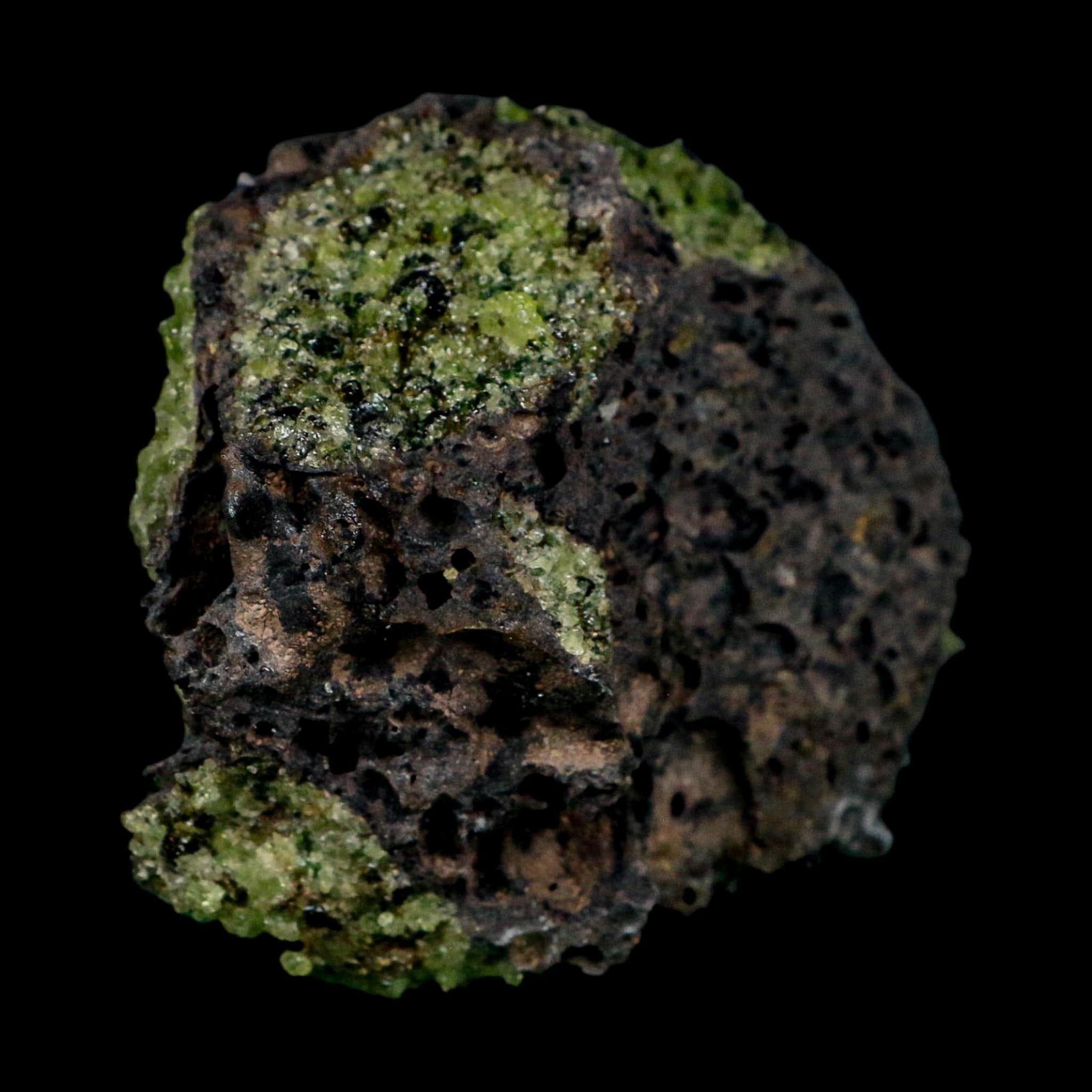 4.3" Natural Emerald Peridot And Chromium Crystals Minerals On Volcanic Rock Gila, AZ
