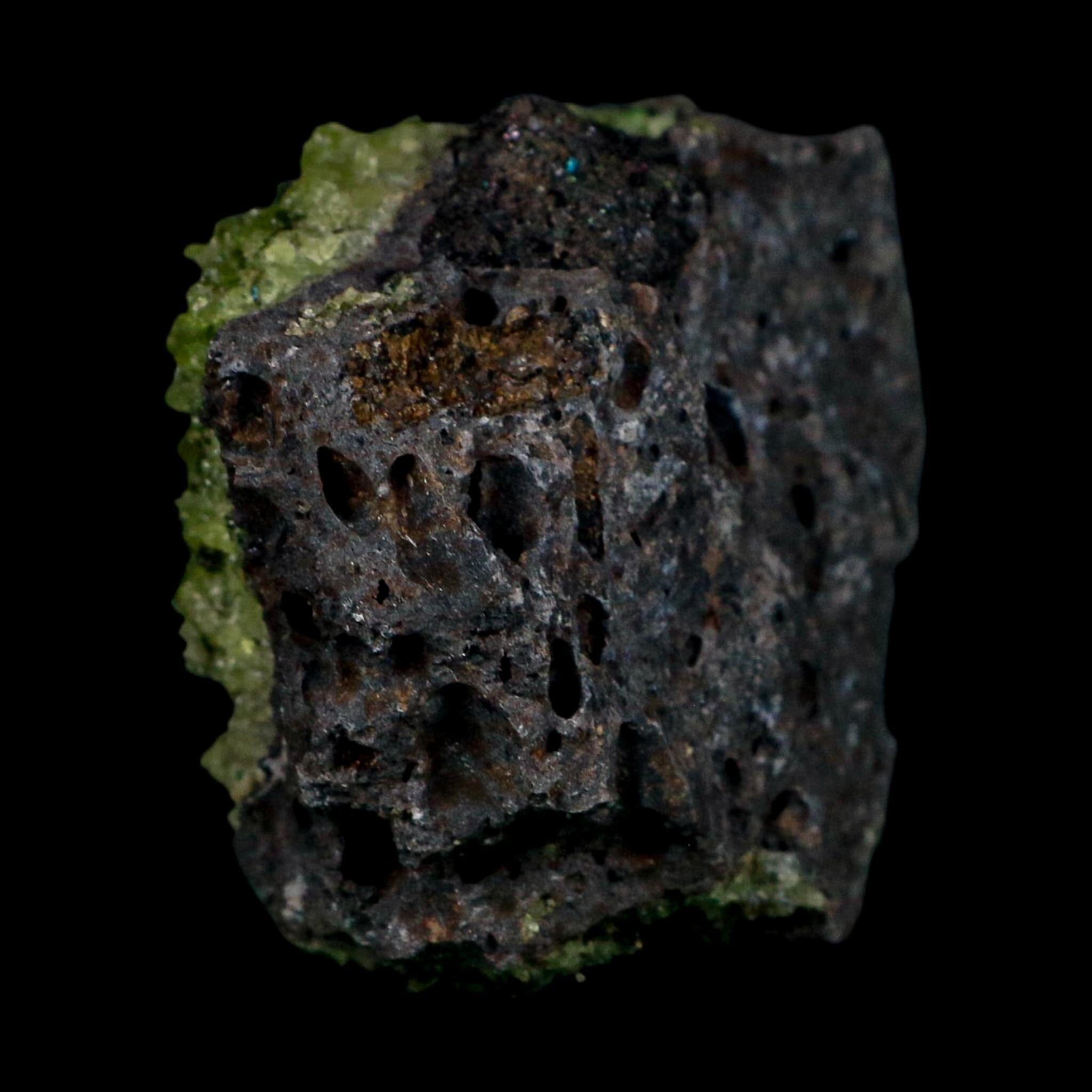 3.3" Natural Emerald Peridot And Chromium Crystals Minerals On Volcanic Rock Gila, AZ