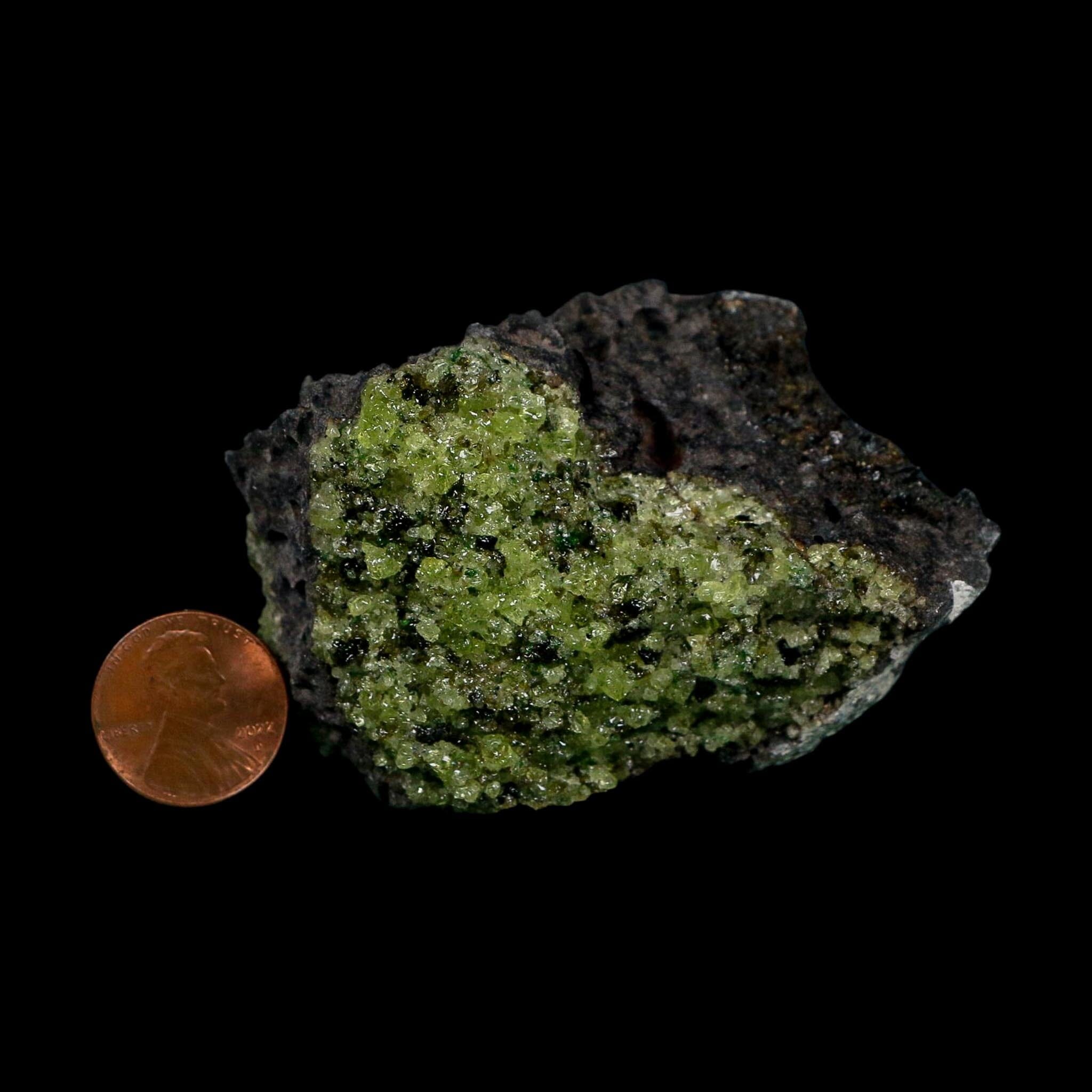 2.8" Natural Emerald Peridot And Chromium Crystals Minerals On Volcanic Rock Gila, AZ