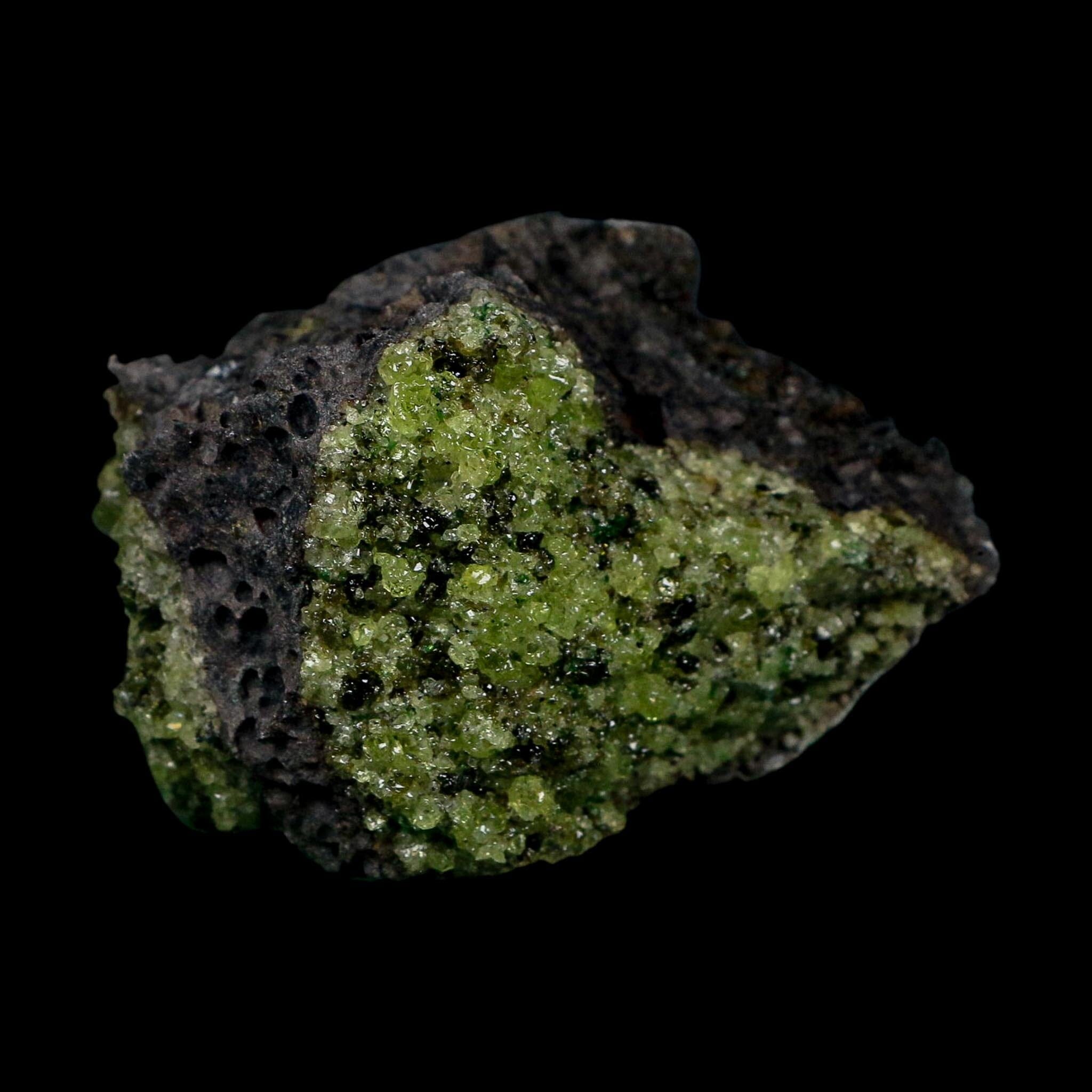 2.8" Natural Emerald Peridot And Chromium Crystals Minerals On Volcanic Rock Gila, AZ
