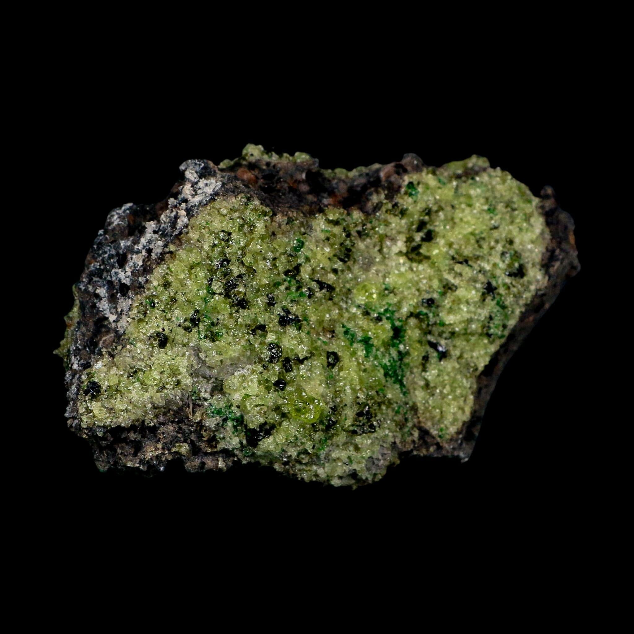 3.9" Natural Emerald Peridot And Chromium Crystals Minerals On Volcanic Rock Gila, AZ