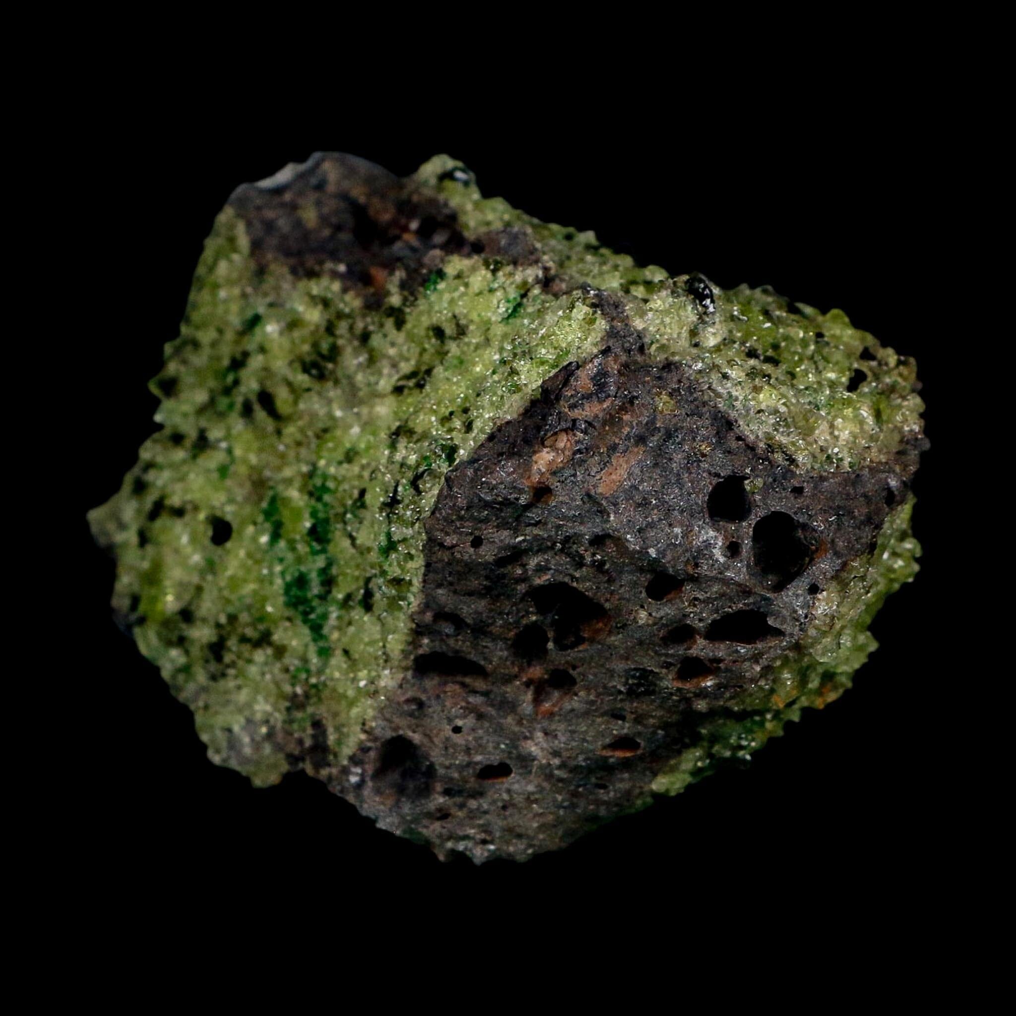 3.9" Natural Emerald Peridot And Chromium Crystals Minerals On Volcanic Rock Gila, AZ