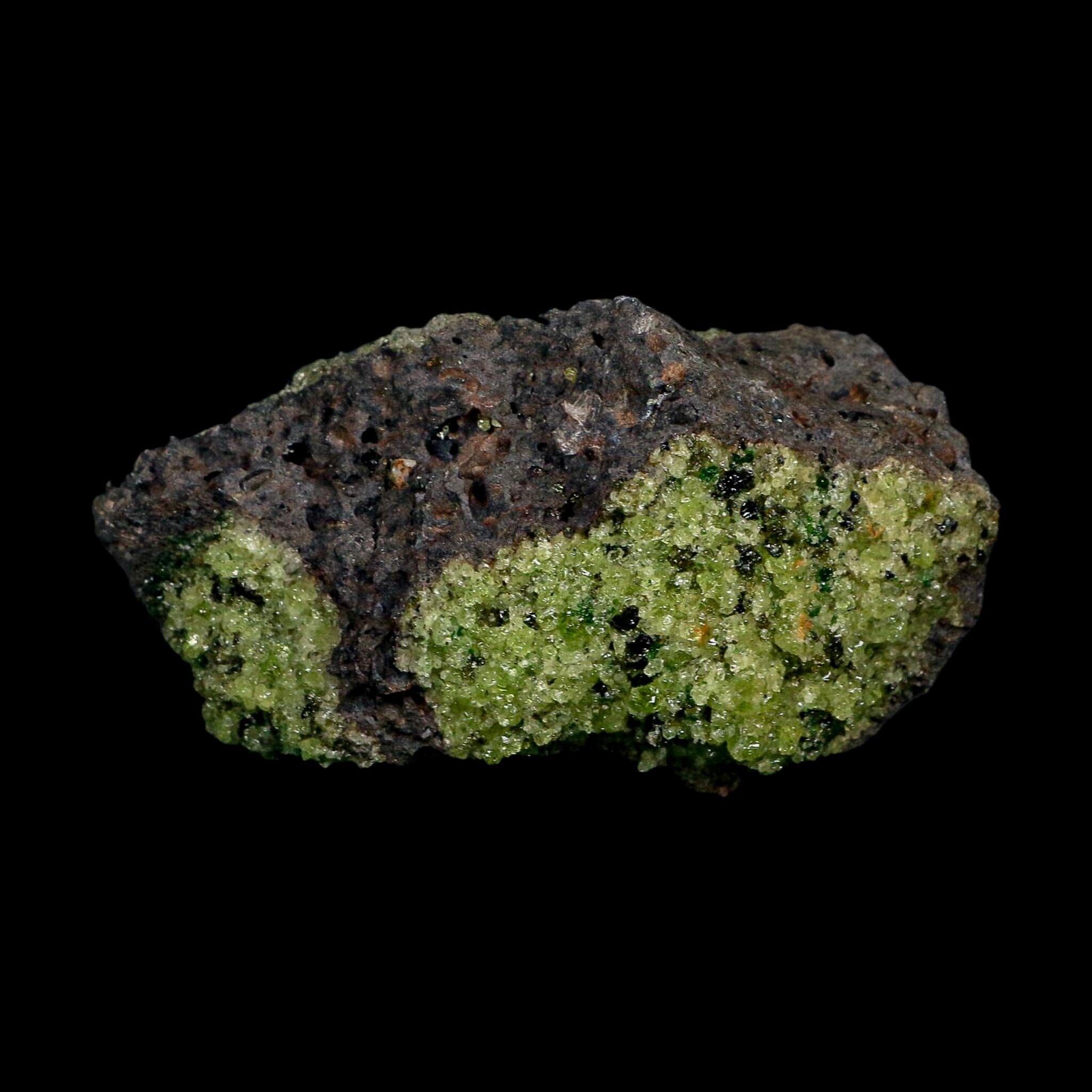 3.9" Natural Emerald Peridot And Chromium Crystals Minerals On Volcanic Rock Gila, AZ