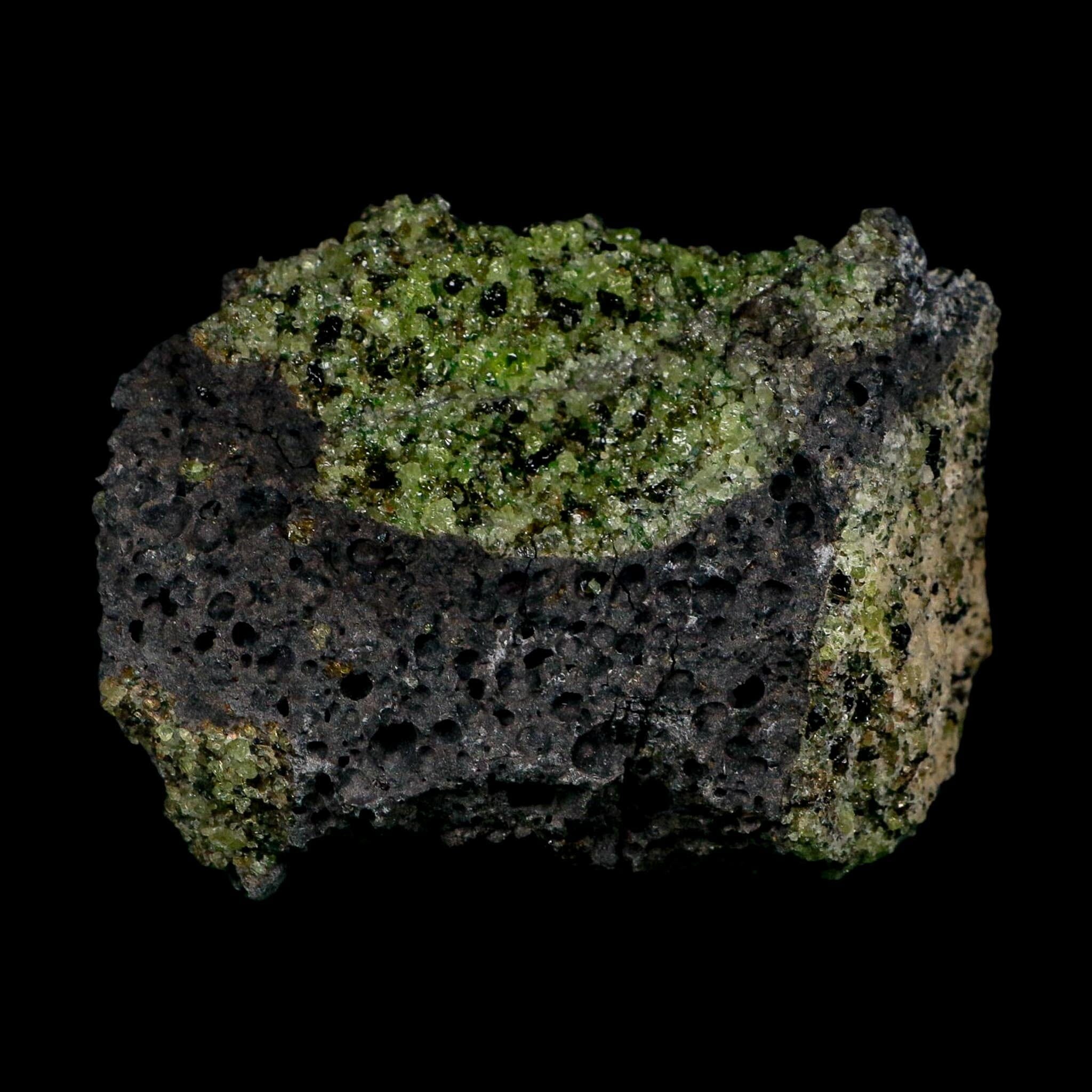 3.5" Natural Emerald Peridot And Chromium Crystals Minerals On Volcanic Rock Gila, AZ