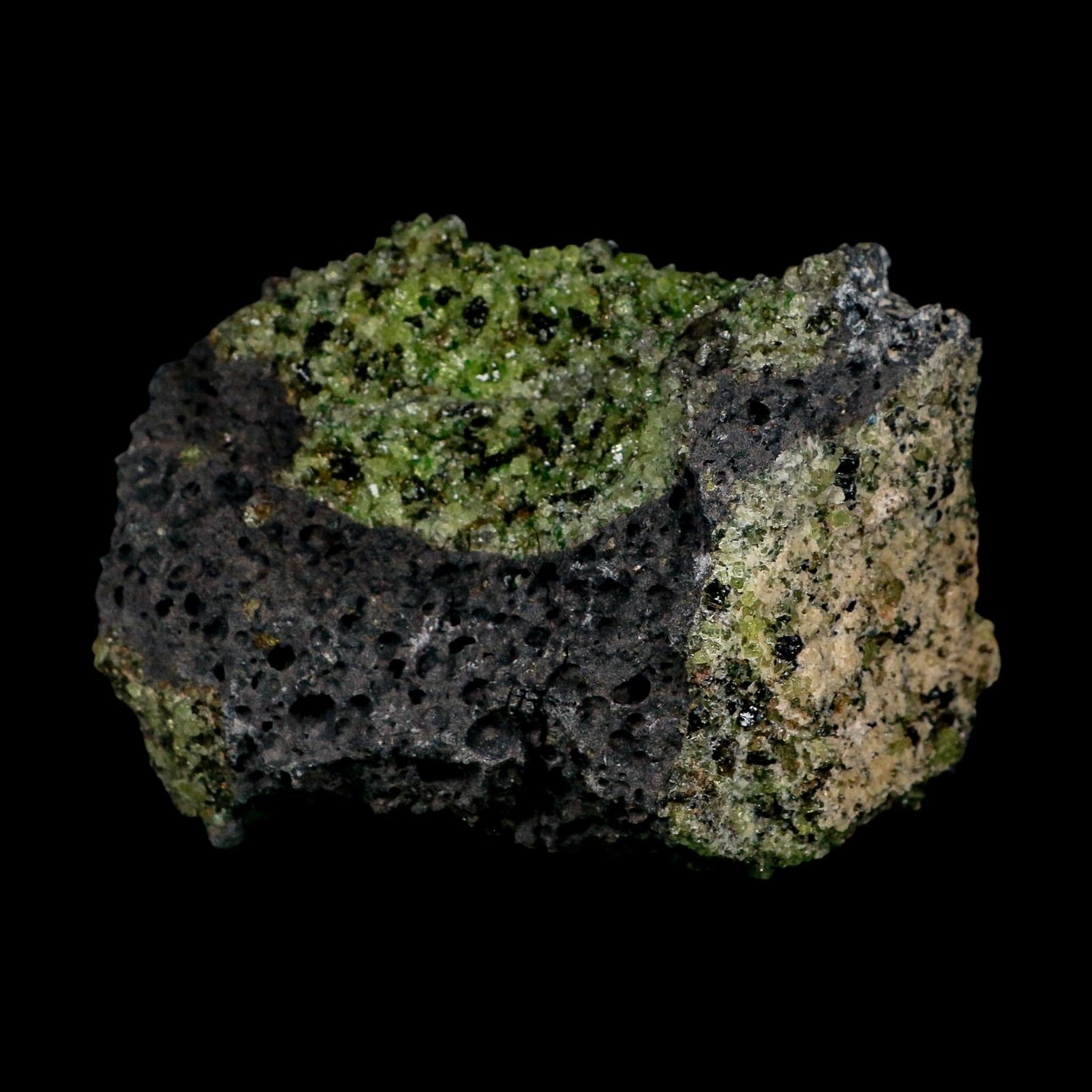 3.5" Natural Emerald Peridot And Chromium Crystals Minerals On Volcanic Rock Gila, AZ