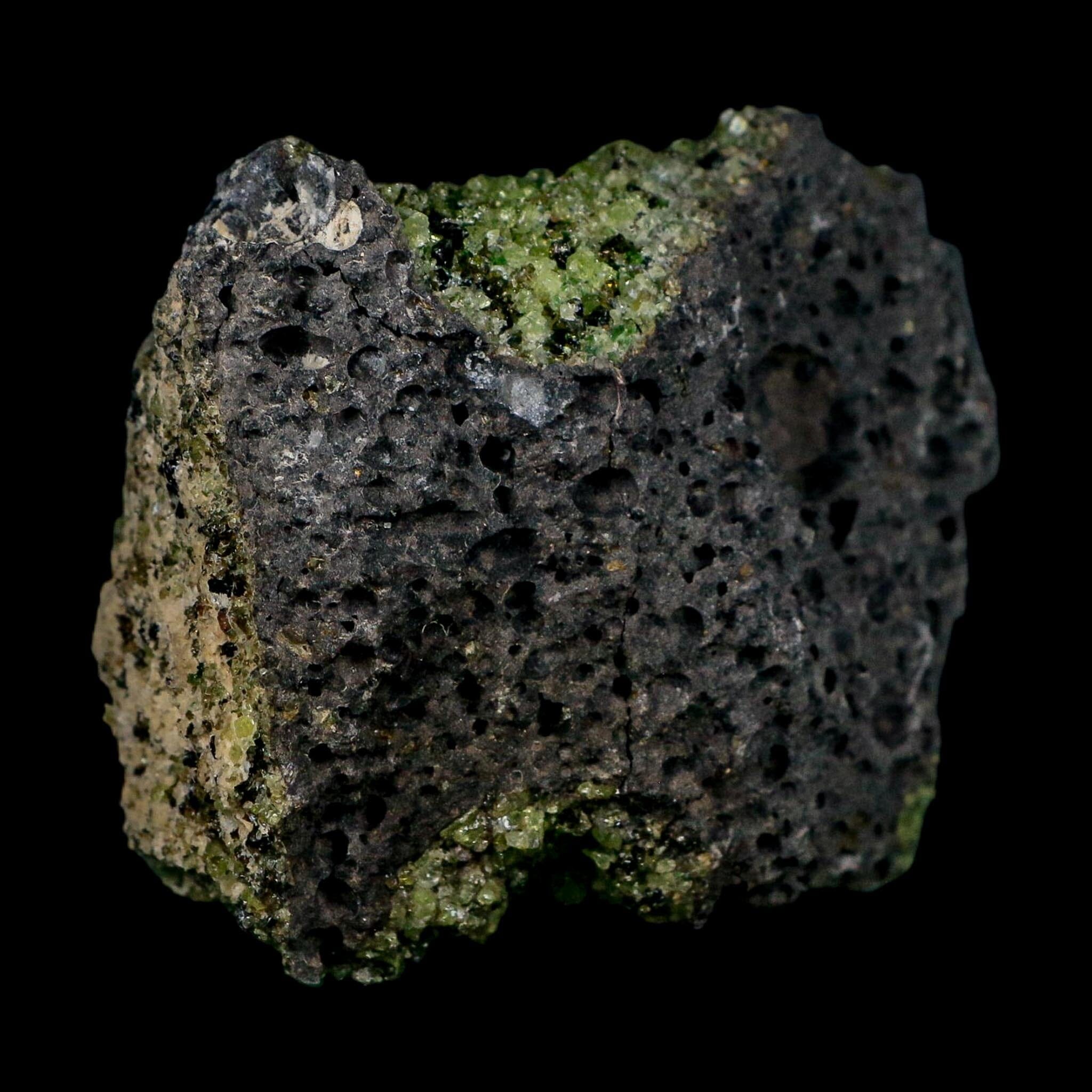 3.5" Natural Emerald Peridot And Chromium Crystals Minerals On Volcanic Rock Gila, AZ