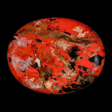 2" Polished Natural Brecciated Jasper Stone Worry Palm Stone Minas Gerais Brazil