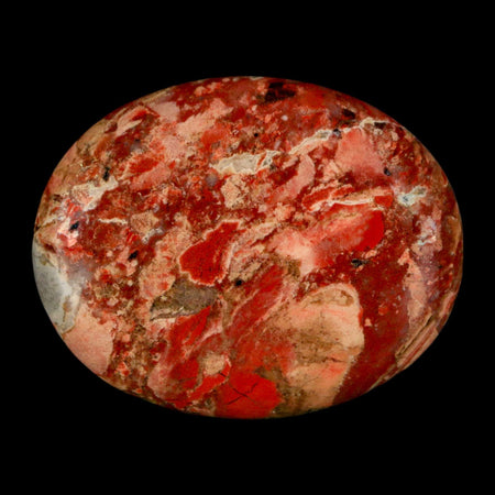 2" Polished Natural Brecciated Jasper Stone Worry Palm Stone Minas Gerais Brazil