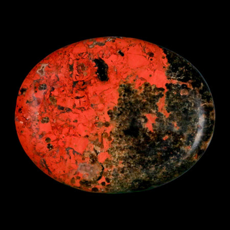 2" Polished Natural Brecciated Jasper Stone Worry Palm Stone Minas Gerais Brazil