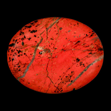 2" Polished Natural Brecciated Jasper Stone Worry Palm Stone Minas Gerais Brazil