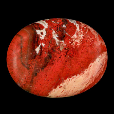 2" Polished Natural Brecciated Jasper Stone Worry Palm Stone Minas Gerais Brazil