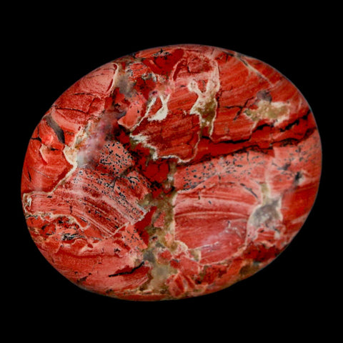 2" Polished Natural Brecciated Jasper Stone Worry Palm Stone Minas Gerais Brazil - Fossil Age Minerals