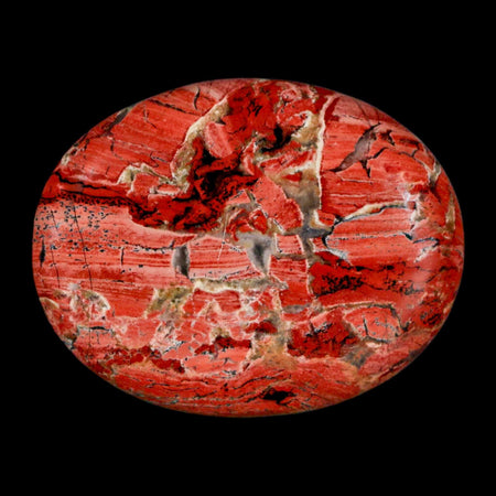 2" Polished Natural Brecciated Jasper Stone Worry Palm Stone Minas Gerais Brazil