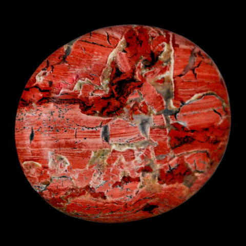 2" Polished Natural Brecciated Jasper Stone Worry Palm Stone Minas Gerais Brazil - Fossil Age Minerals