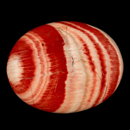 2" Polished Natural Brecciated Jasper Stone Worry Palm Stone Minas Gerais Brazil