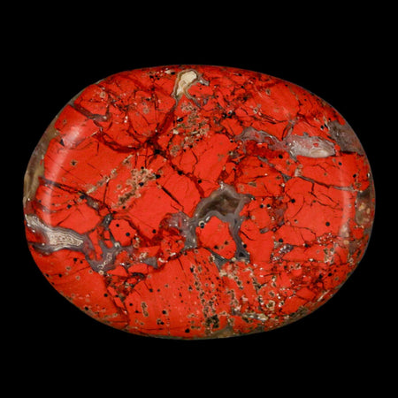 2" Polished Natural Brecciated Jasper Stone Worry Palm Stone Minas Gerais Brazil