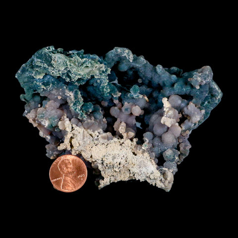 4.3" Purple And Green Grape Agate Botryoidal Crystal Cluster Mineral Sulawesi Island - Fossil Age Minerals