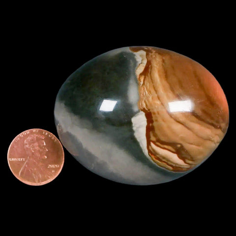 2.2" Polychrome Jasper Natural Polished Mineral Palm Stone Madagascar - Fossil Age Minerals