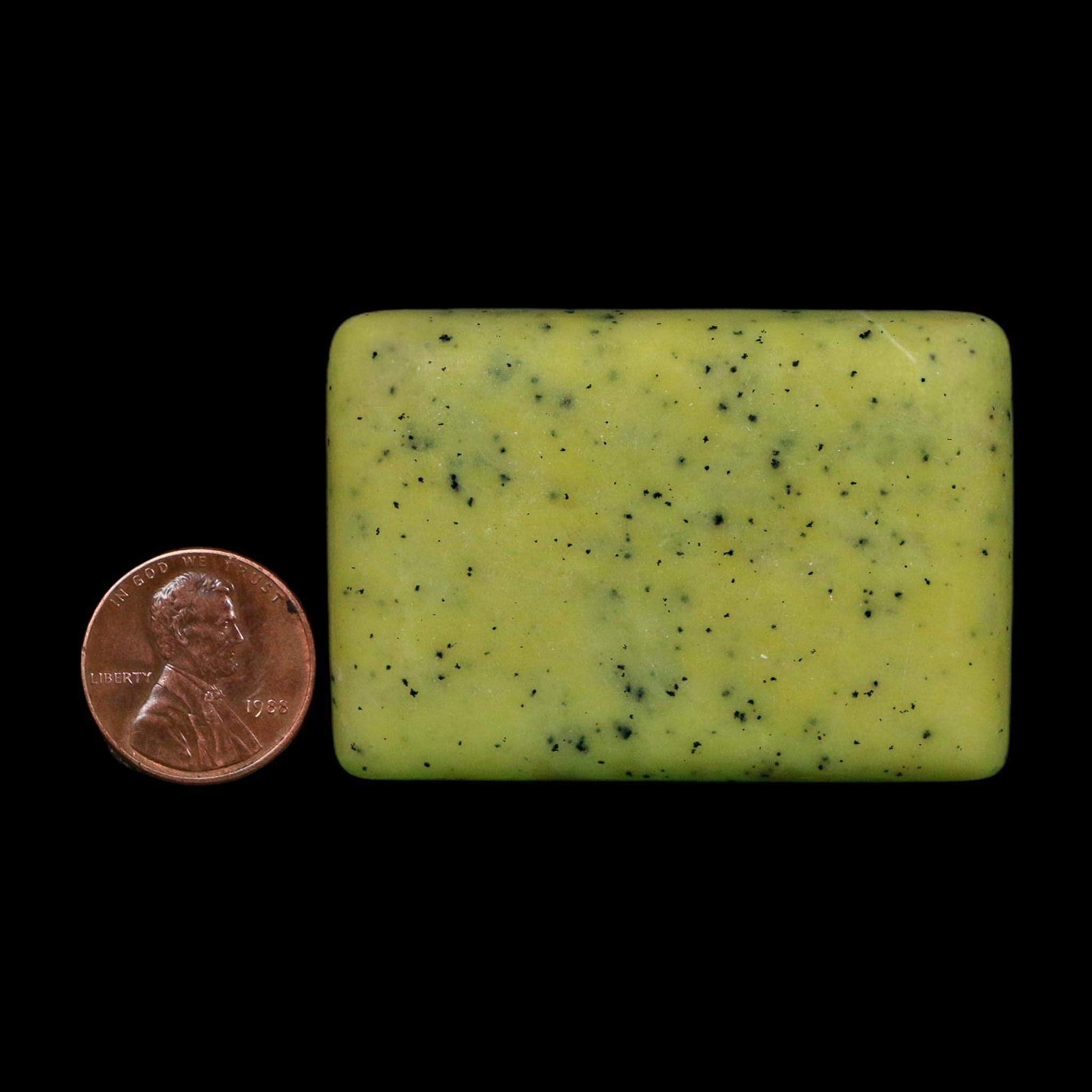 2.1" Natural Polished Serpentine Green And Yellow Square Mineral Gemstone Pakistan - Fossil Age Minerals
