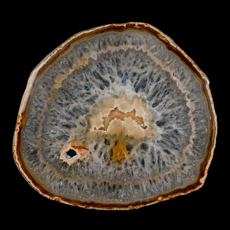 6.3" Polished Cut Agate Geode Crystal Quarts Chalcedony Mineral Specimen Stand