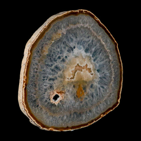 6.3" Polished Cut Agate Geode Crystal Quarts Chalcedony Mineral Specimen Stand - Fossil Age Minerals