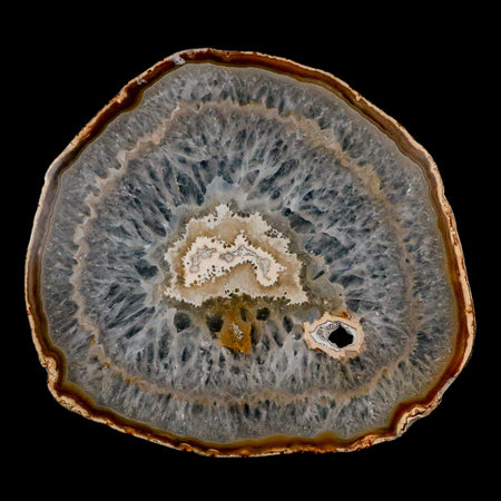 6.3" Polished Cut Agate Geode Crystal Quarts Chalcedony Mineral Specimen Stand