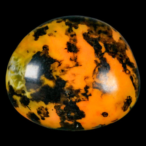 1.8" Polished Yellow Silk Banded Agate Chalcedony Mineral Palm Stone - Fossil Age Minerals