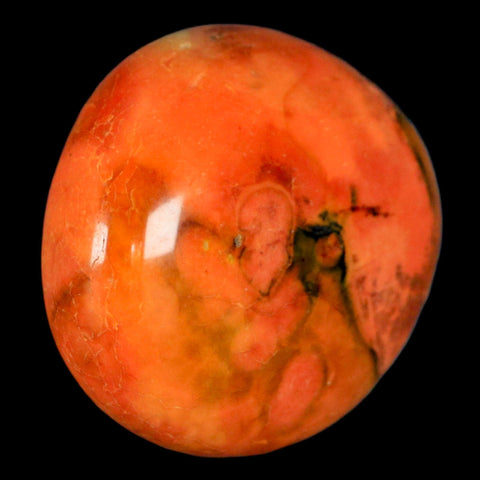 1.8" Polished Yellow Orange Silk Banded Agate Chalcedony Mineral Palm Stone - Fossil Age Minerals