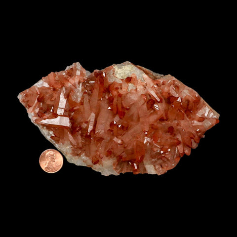 6" Natural Red Ferruginous Quartz Crystal Cluster Mineral Specimen Meknes Morocco