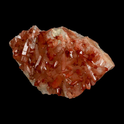 6" Natural Red Ferruginous Quartz Crystal Cluster Mineral Specimen Meknes Morocco