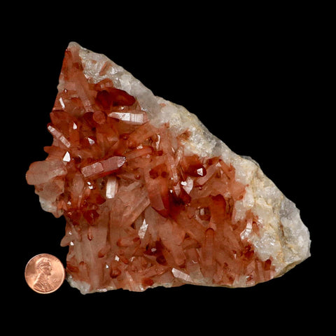 5.8" Natural Red Ferruginous Quartz Crystal Cluster Mineral Specimen Meknes Morocco